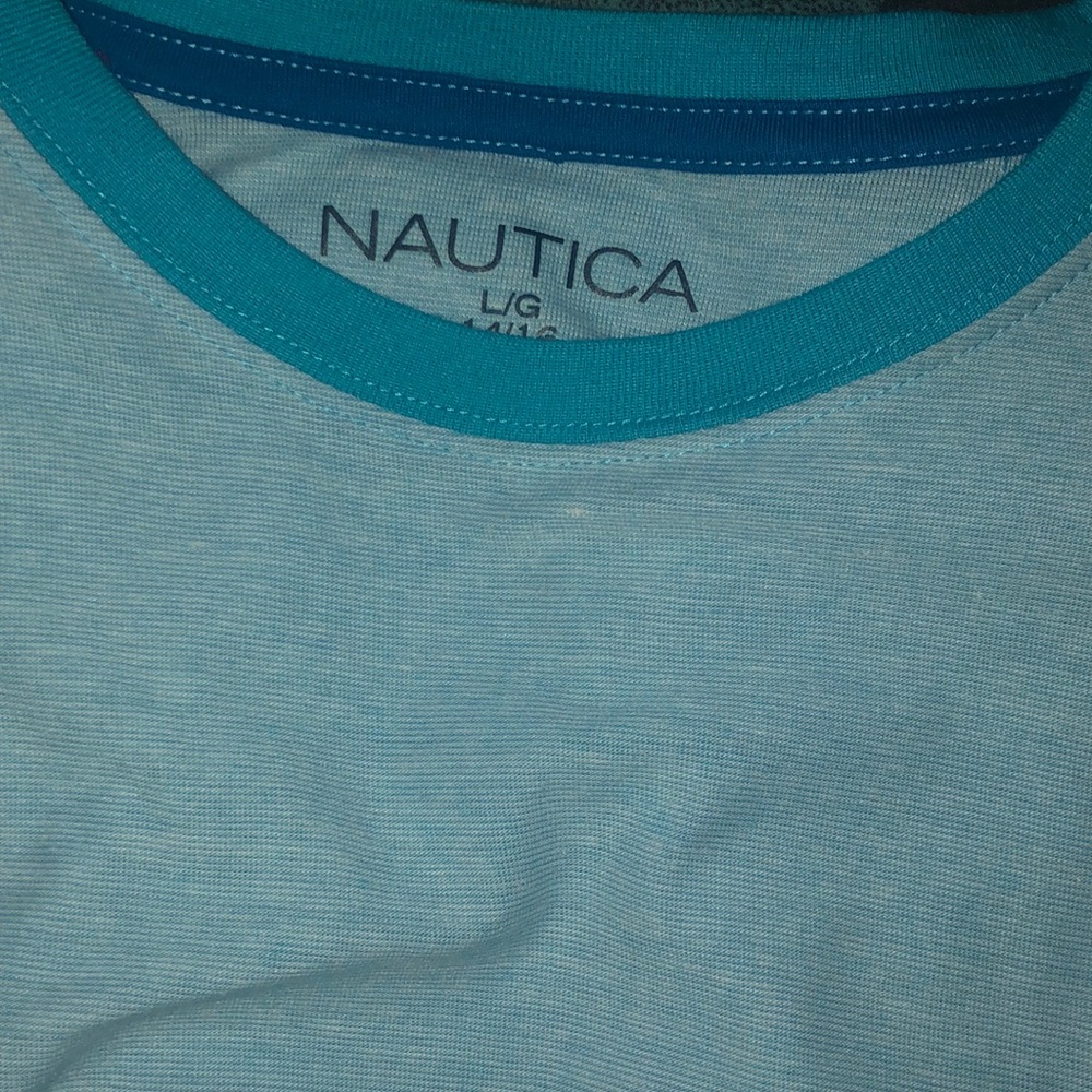 A baby blue Nautica Shirt 😉